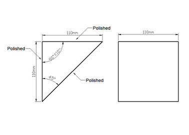 Customized Infrared Prism , 110mm Side Length Right Angle Silicon Prisms